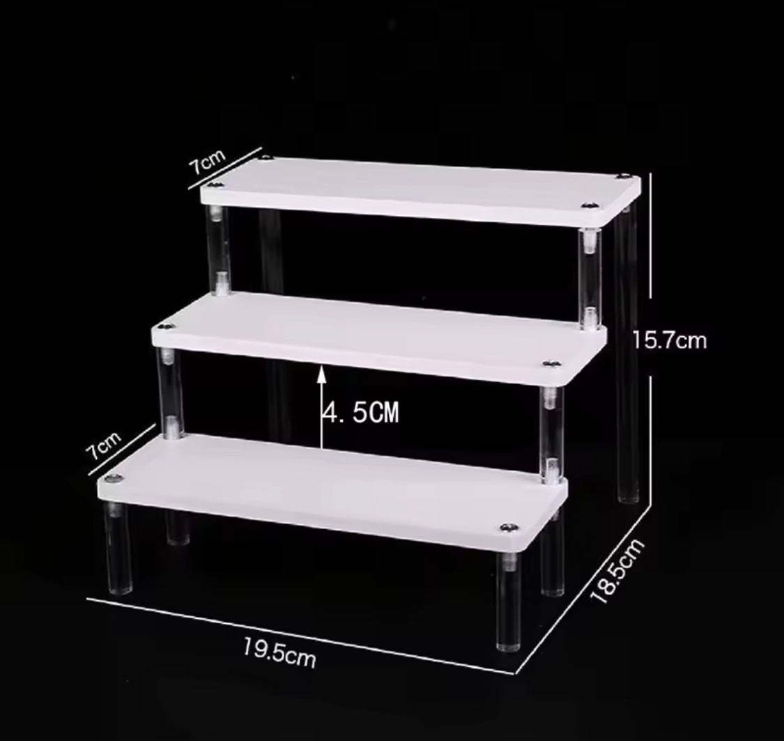 3 Tier Clear Acrylic Perfume Display, Multipurpose Perfume Decor Organizer, Tabletop 3 Step Storage Shelf, Desktop Organiser