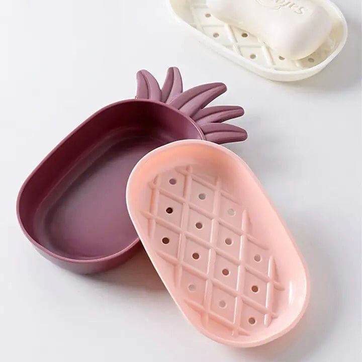 Pineapple Drain Soap Dish, Double Layer Fruity Soap Box, Bathroom Soap Dish
