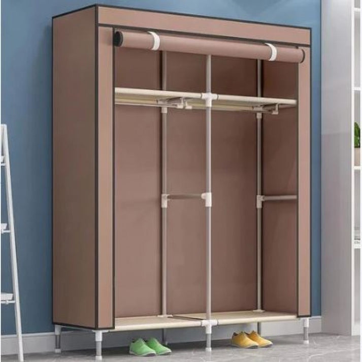 Portable Clothes Storage Cabinet, Multi Layer Fabric Wardrobe Organizer, Heavy Duty Portable Storage Wardrobe, Fabric Closet with Hanging & Storage Shelves
