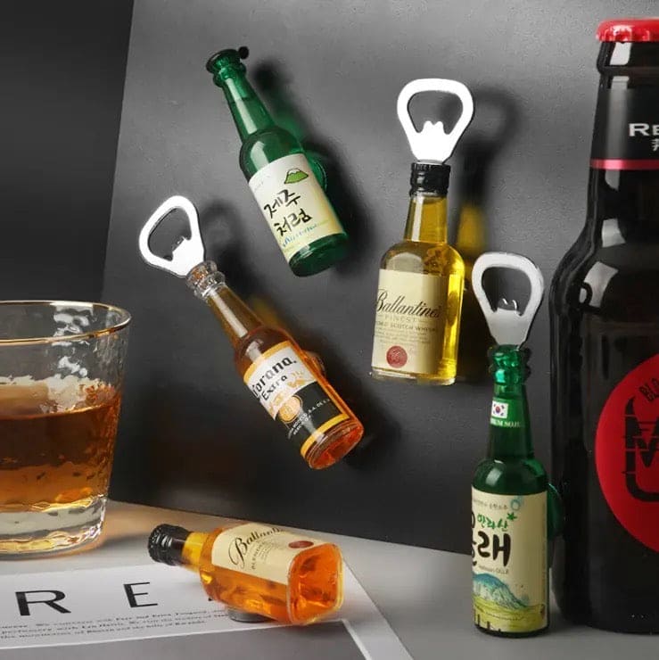 Mini Bottle Opener, Magnetic Fridge Bottle Opener, Mini Home Beverage Bottle Opener, Refrigerator Magnetic Tape Driver, Creative Bottle Opener Wine, Fridge bottle opener Refrigerator Magnets