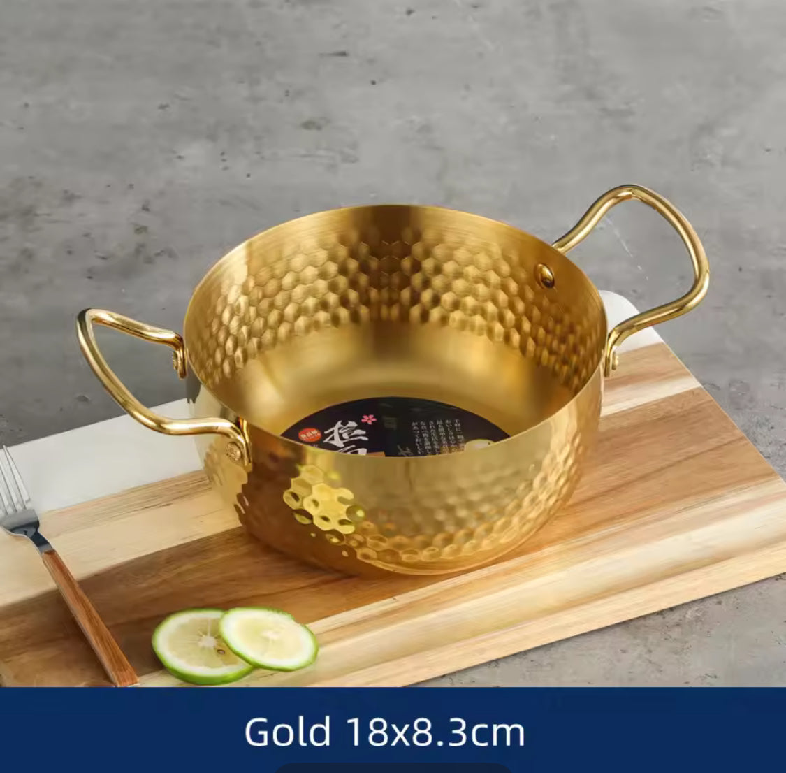 Stainless Steel Korean Ramen Pot, Noodles Seafood Cooking Saucepan, Steel Hotpot Pan
