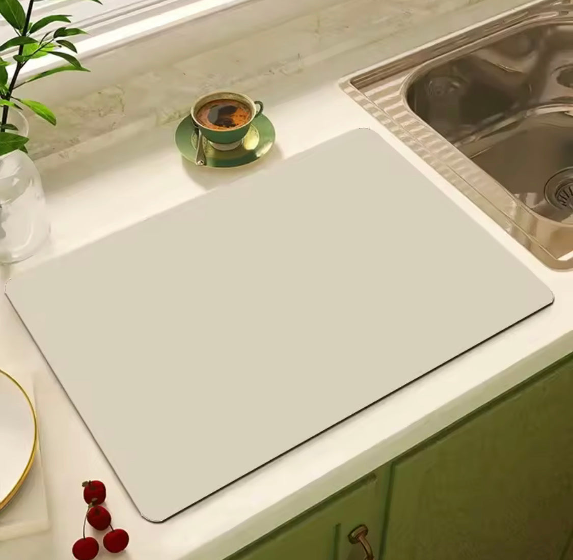 Kitchen Absorbent Tableware Drainage Mat, Waterproof Kitchen Countertop Drying Mat, Non Slip Waterproof Dish Drying Rack