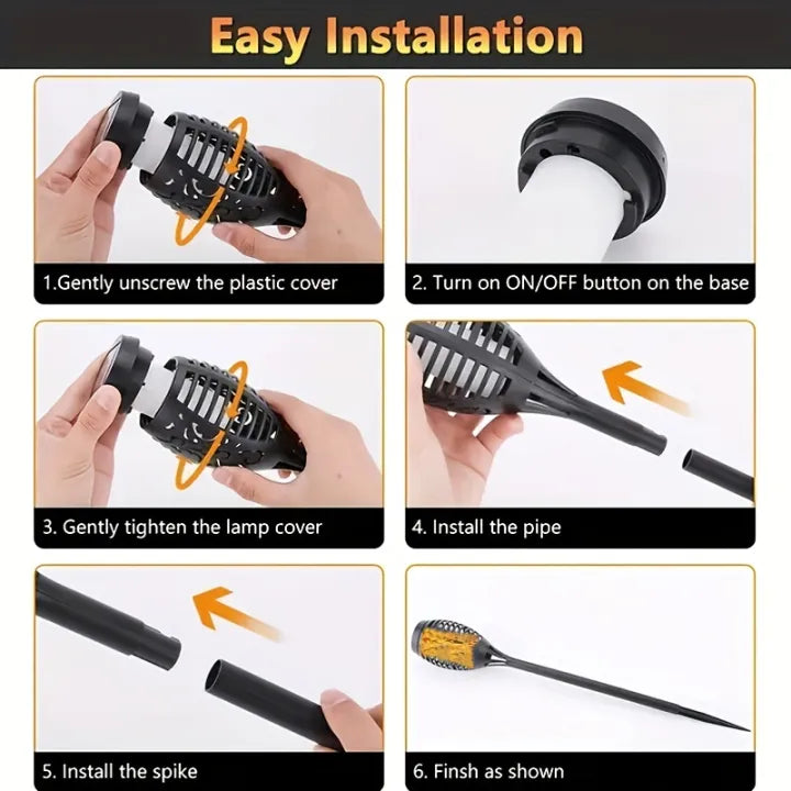 Outdoor Garden Solar Flickering Flame Light, Garden Yard Lamp, LED Garden Torch Lights