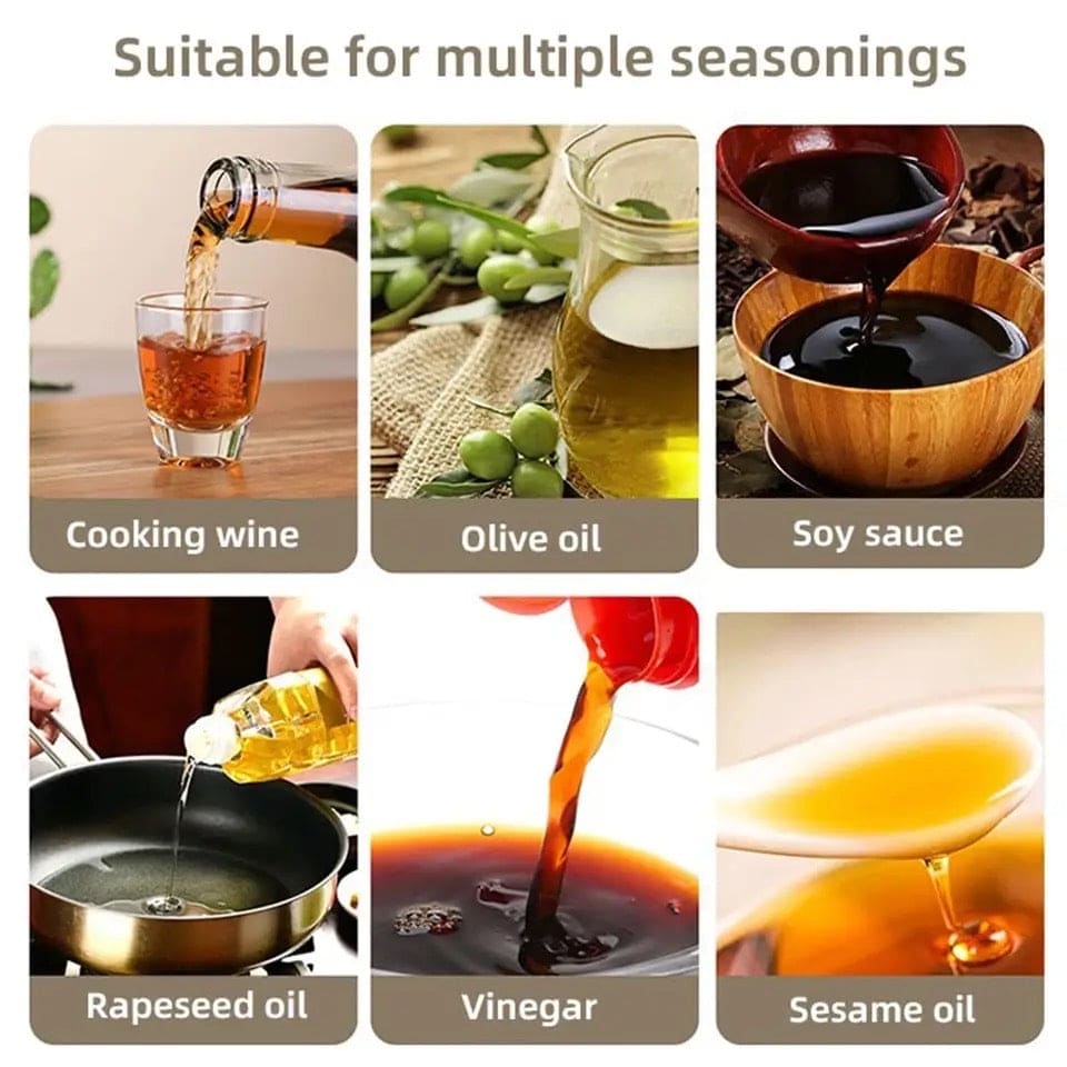 2 In 1 Oil Kettle, Oil Pot, Kitchen Oil Spray Bottle And Dispenser, Glass Oil Bottle For Cooking, Vinegar Soy Sauce Spray Pour Oil Container, Home Barbecue Air Fryer Glass Baking Oil Kettle, Double Function Oil Dispenser And Bottle