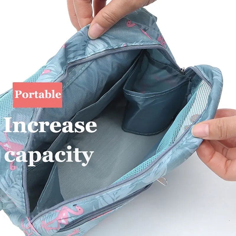 Travel Hook Cosmetic Bag, Hanging Dry Wet Separation Bag, Waterproof Cosmetic Bag, Portable Toiletry Storage Bag, Multifunction Travel Hanging Pouch, Beautician Folding Makeup Bag, Monument Hanging Toiletry Bag, Folding Makeup Bags