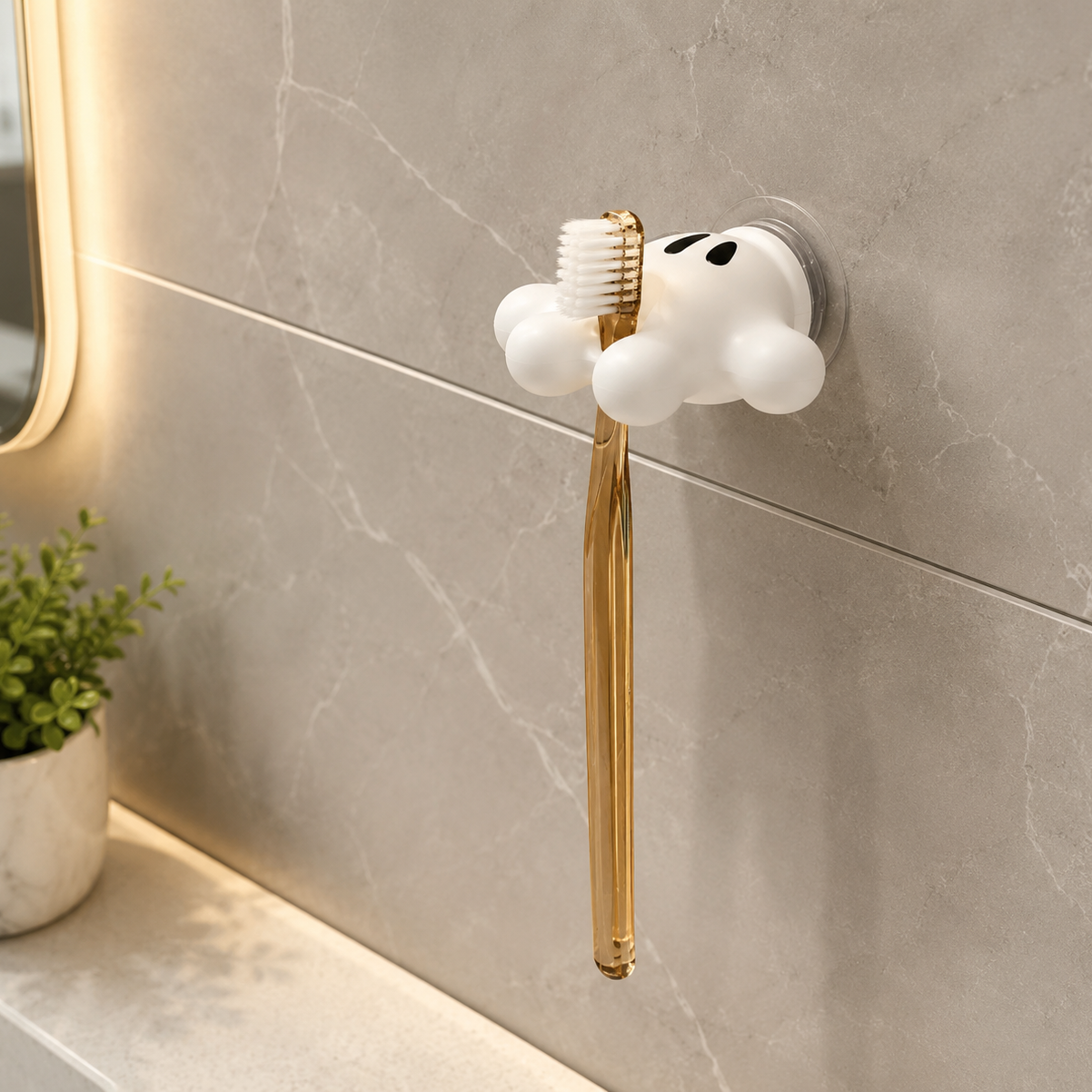 Set Of 2 Mickey Palm Grip Toothbrush Holder, Creative Bathroom Toothbrush Rack, Palm Wall Mounted Cable Holder, Cartoon Hand Self Adhesive Cable Holder