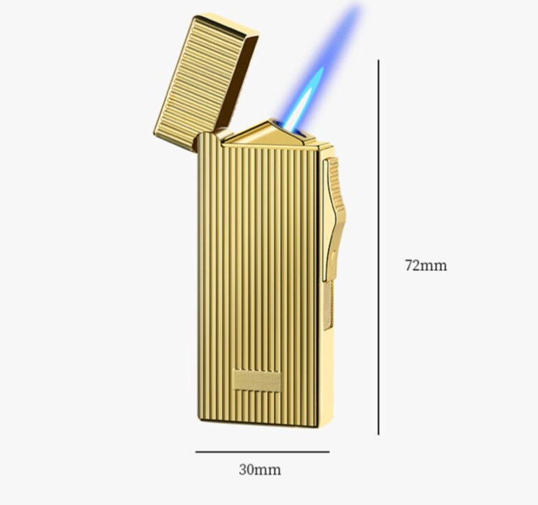 Vintage Style Jet Flame Lighter, Inflatable Cigar Lighter, Turbine Windproof Cigar Lighter, Portable Gas Smoking Lighter