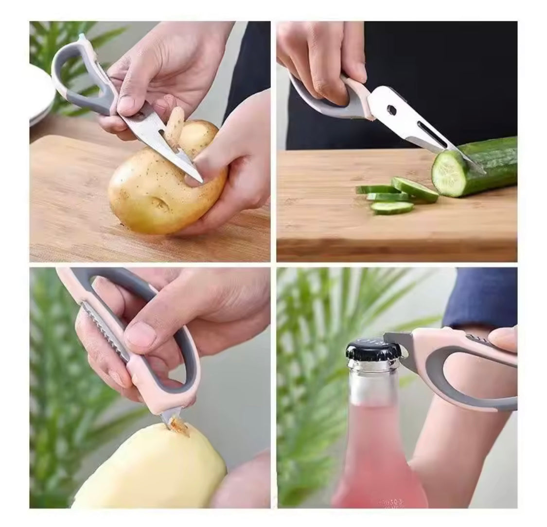 6 In 1 Multifunctional Kitchen Scissors, BBQ Meat Cutting Scissors, Kitchen Food Scissors