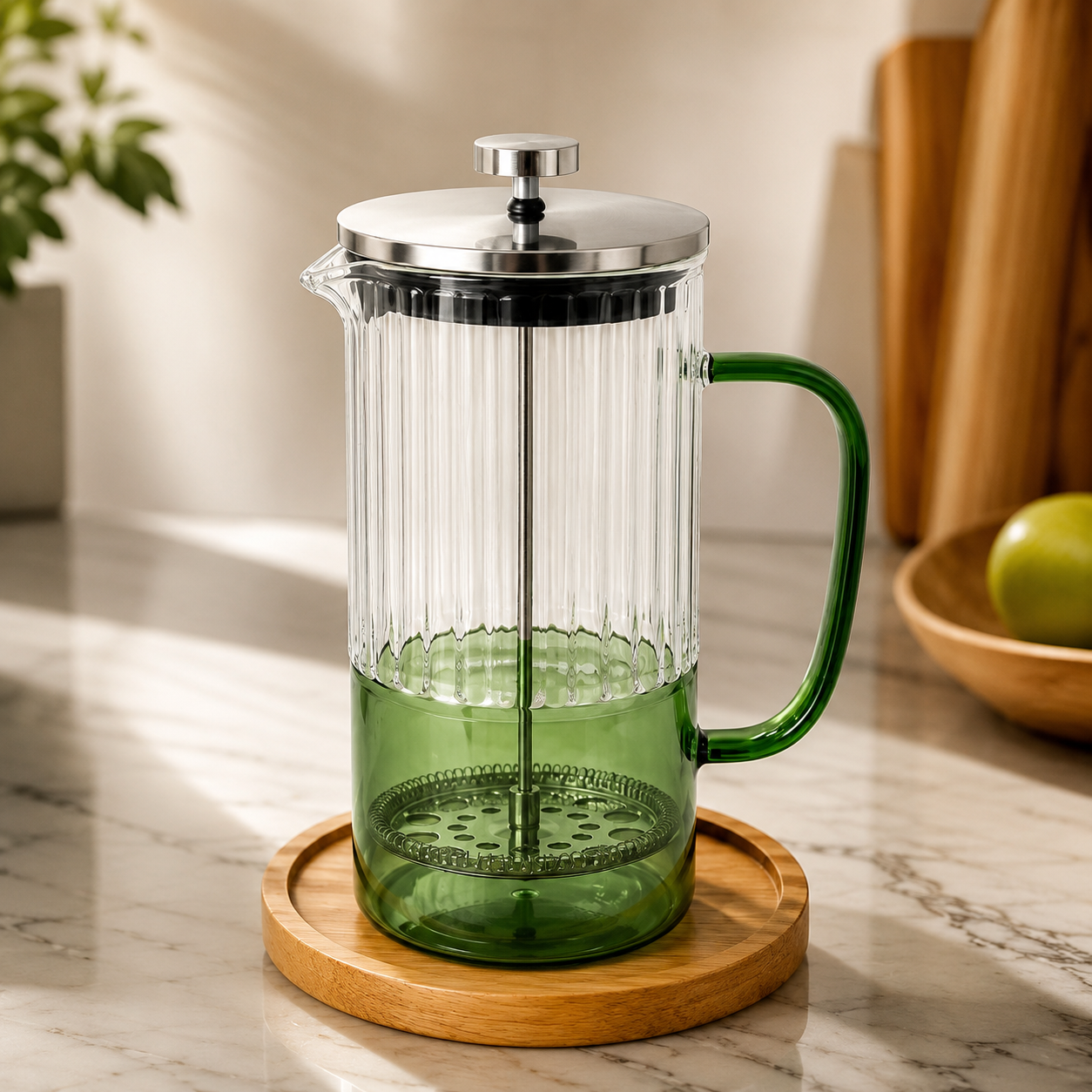Elegant Glass French Press Coffee And Tea Maker,Minimalist French Press Coffee Maker, Manual Coffee Press