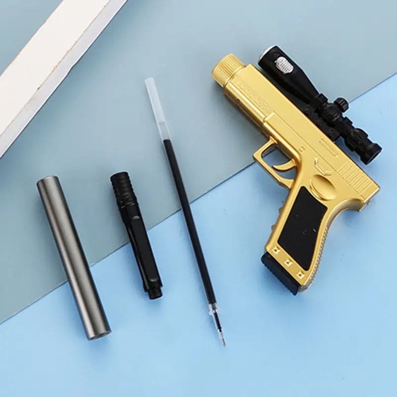 Pistol Shape Gel Pen, Creative Gun Shape Gel Pen Light, ED Weapon Gel Pen, Refill Pen, Stationery School Supplies, Gun Toy Gel Pen, Sniper Rifle Gel Pen for School Student Writing Kids