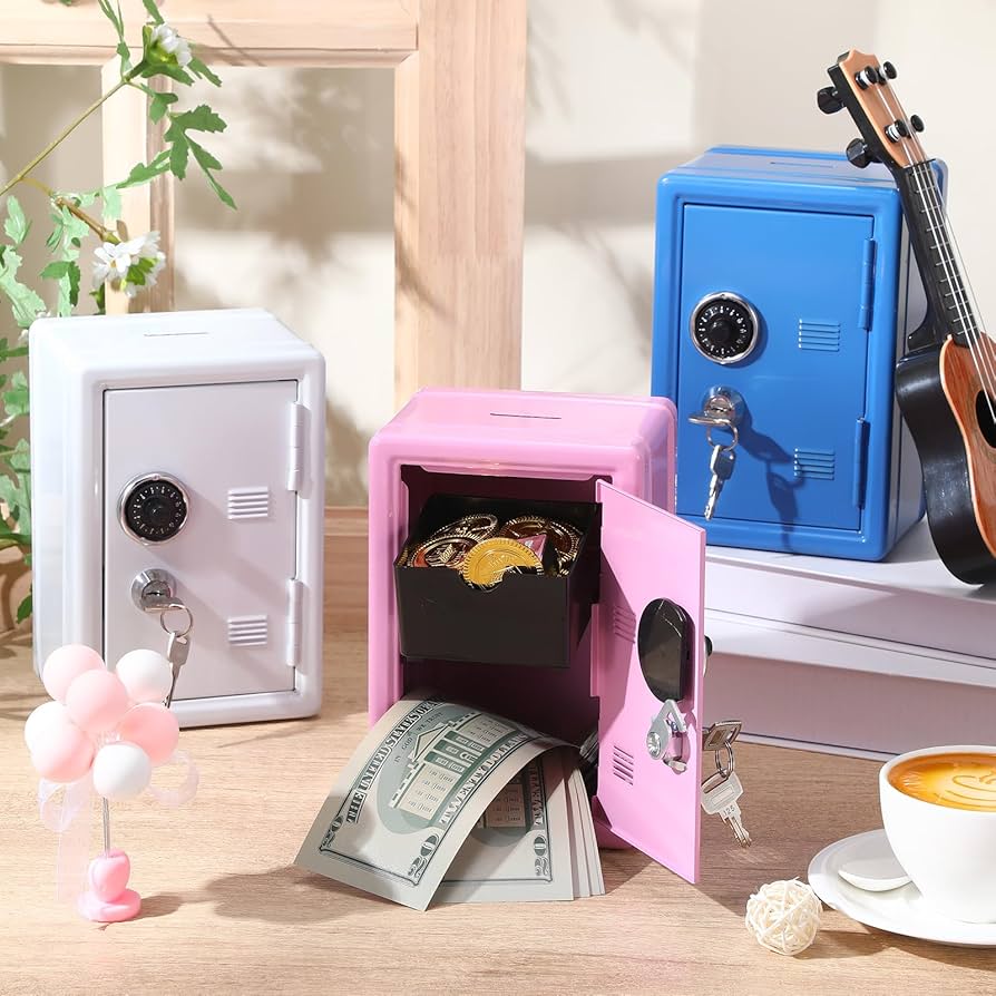 Mini Safe Locker Box, Mini Metal Saving Box, Compact Security Locker, Home Essentials Mini Safe
