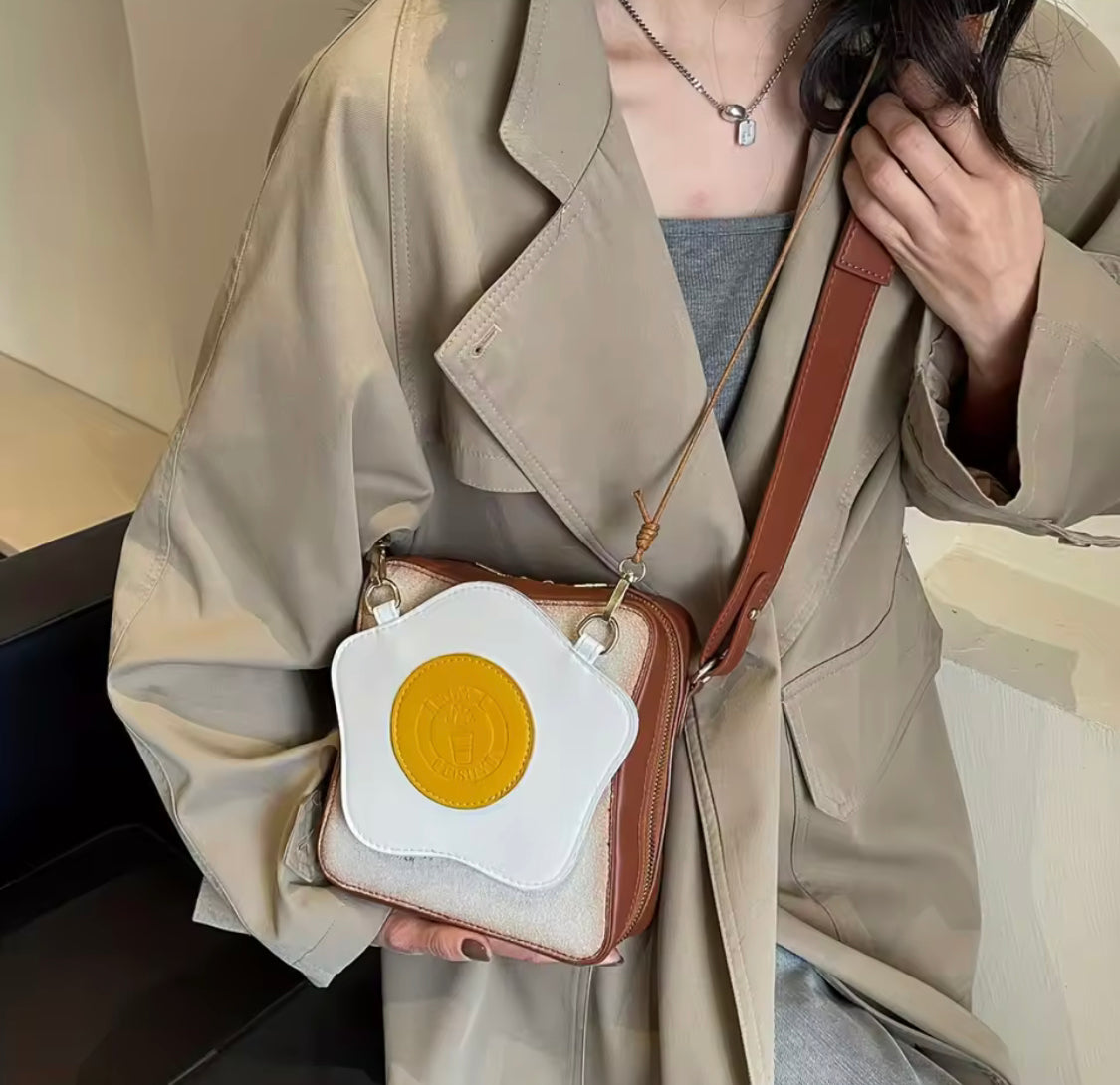 Crossbody Fried Toast Bread Bag, Bread Shape Women Shoulder Bag, Fashionable Egg Bread Shoulder Bag