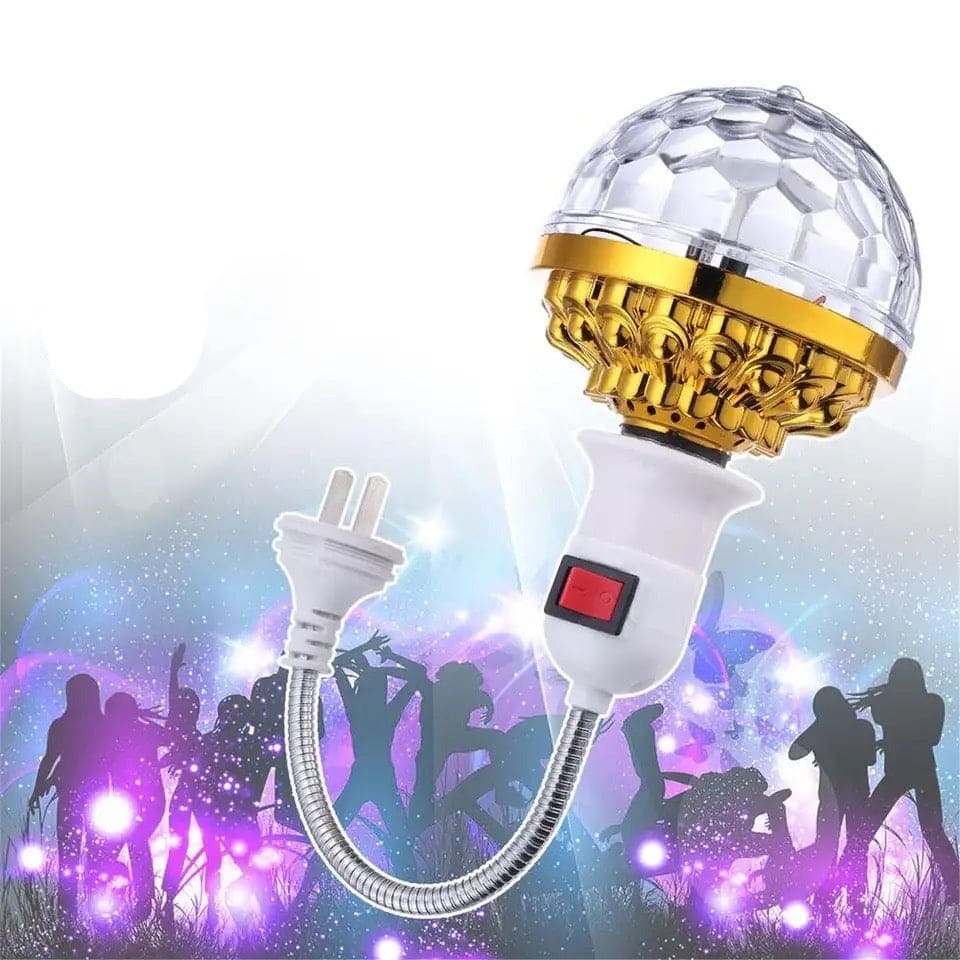Colourful Magic Lamp, Magic Disco Ball Lamp With Holder, Colorful Rotating Magic Ball Light, Led Crystal Party Stage Light, Mini Rotatable Effect Bar DJ Light, Auto Rotating Lamp, Plug in Disco Ball Light Bulb for Home, Party Ambient Light With Holder