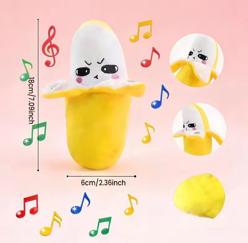 Musical Banana Plush Toy, Interactive Musical Sensory Toy, Musical Soft Children Plush Toy, Cute Motion Sensor Fruit Toy