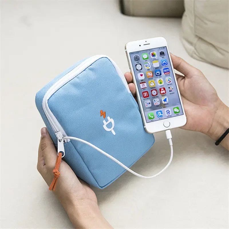 Gadget Organizer Bag, Portable Power Bank Pouch, Travel Digital Electronics Storage Bag, Multipurpose Storage Carrying Case Pouch, Waterproof Travel Cord Organizer Case
