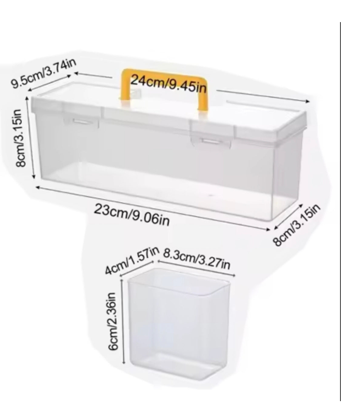 6 Grids Sealed Plastic Storage Box With Handle, Portable Large Capacity Spice Storage Container, Spices Kitchen Organizer