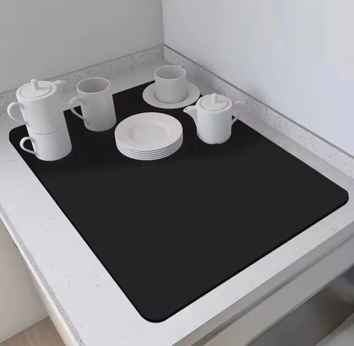 Kitchen Absorbent Tableware Drainage Mat, Waterproof Kitchen Countertop Drying Mat, Non Slip Waterproof Dish Drying Rack