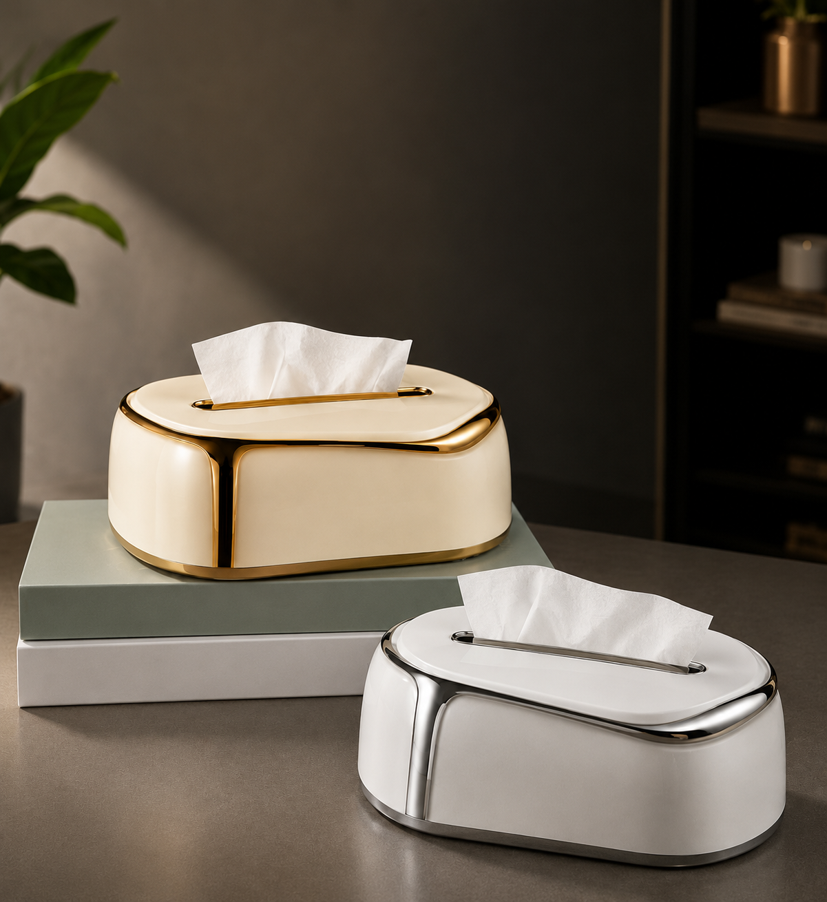 Modern Crystal Design Tissue Box Cover, Home Living Room Tissue Box, Desktop Tissue Box, Multifunctional Desk Organizers