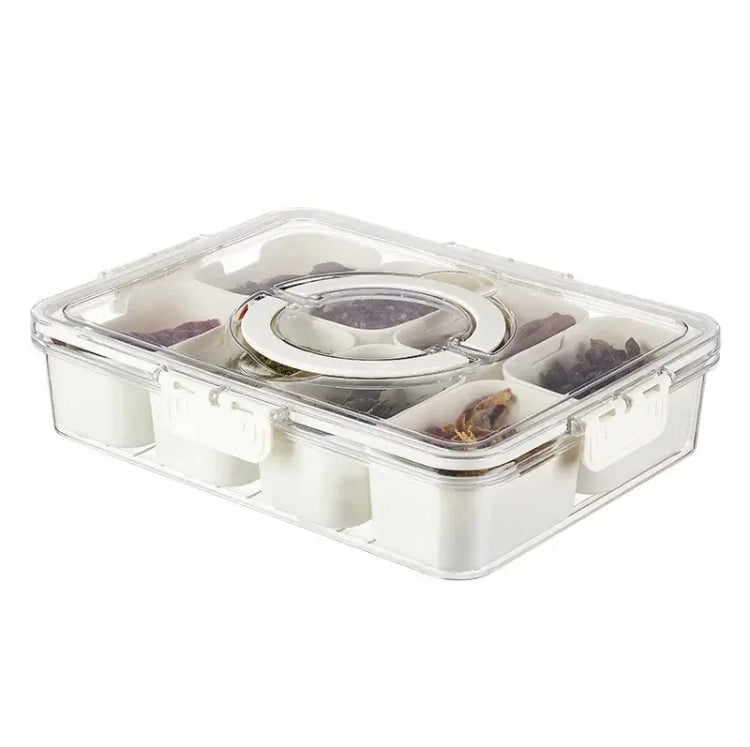 Portable Spice Box Food Container, 8 Compartments Divided Serving Tray With Lid, Luxury Spice Storage Box