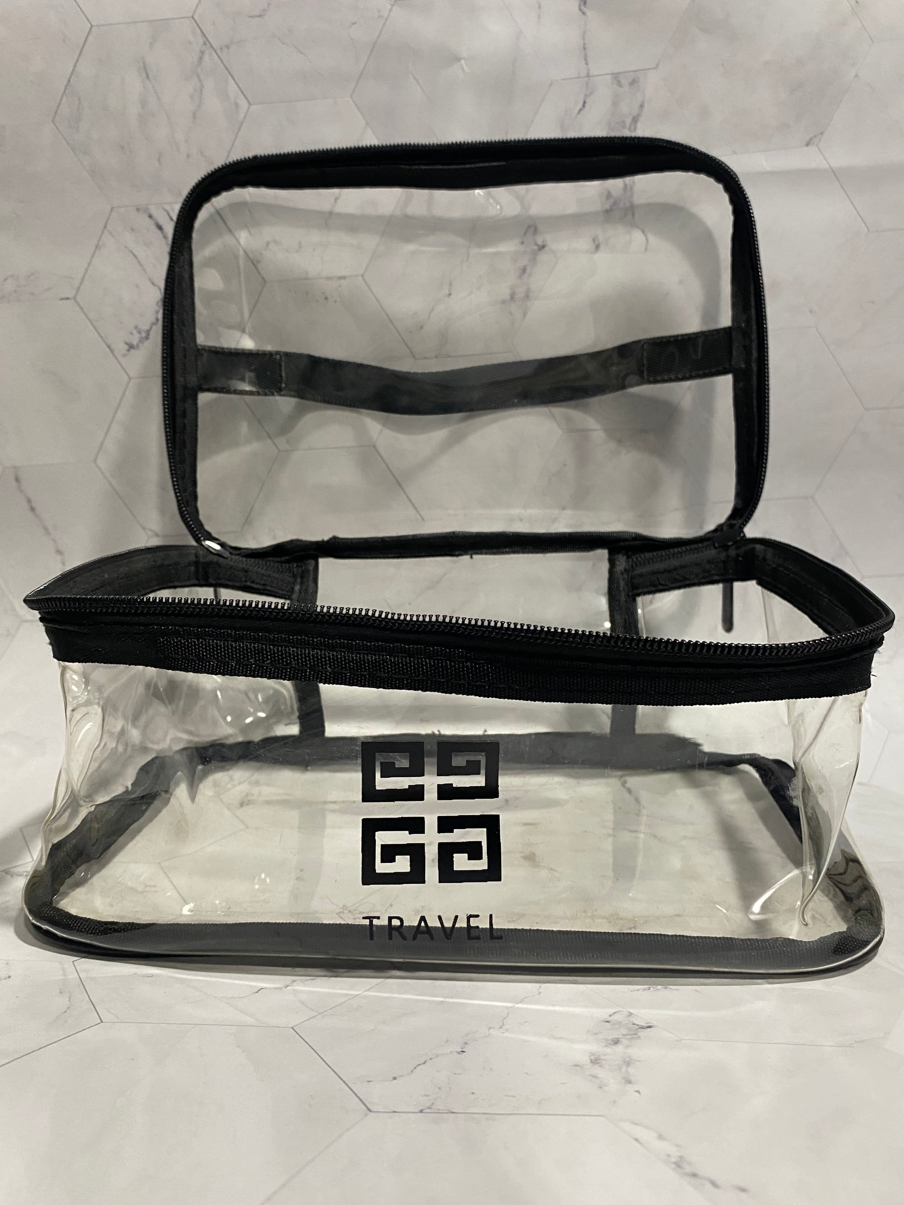 Stylish Transparent Makeup Pouch, Portable Waterproof Transparent Makeup Bag, Large Capacity Zipper Makeup Travel Bag