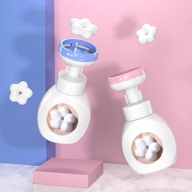 Children Soap Dispenser, Flower Shaped Foam Dispenser, Flower Stamp Foaming Hand Dispenser For Kids, Pump Container Foaming Bottle Liquid, tamp Hand Soap for Kitchen Bathroom, Petal Mousse Foam Hand Soap