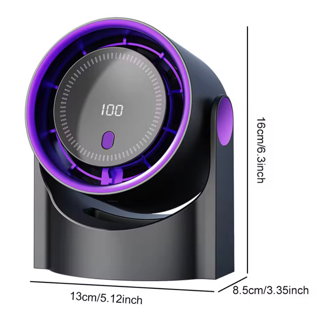 Rechargeable Desk Fan with Digital Display, Wall Mounted Air Conditioner Table Fan, Multifunction Bladeless Fan