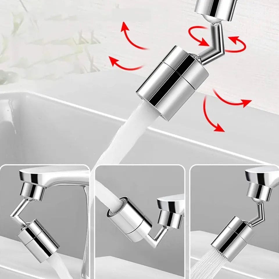 Universal Splash Filter Faucet, 720° Swivel Faucet Spray Head, Rotatable Extension Faucet Filter Nozzle, Kitchen Bathroom Pressurized Extension Foaming Faucet, Swivel Sink Chrome Faucet Aerator for Face, Eyewash, and Gargle