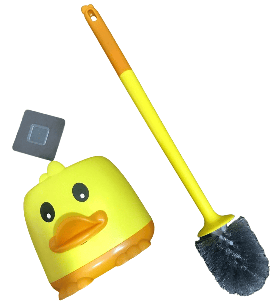 Little Duck Toilet Brush, Household Decontamination Cleaning Brush, Long Handle Dead Corner Toilet Brush, Home Bathroom WC Accessories Cleaning Supplies, Wall-mounted Toilet Brush With Quick Drying Holder