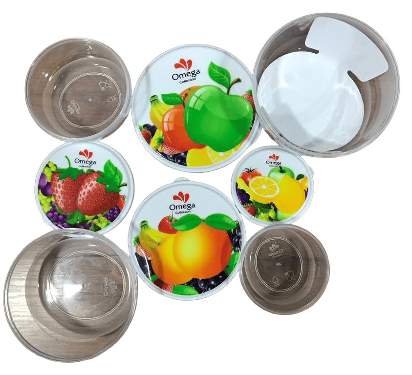 Set Of 4 Round Fruity Box, Fresh Keeping Jars, Food Container Food Storage Jars, Multipurpose Stackable Air Tight Container, Transparent (300ml, 250ml, 200ml and 150ml) Food Storage Container