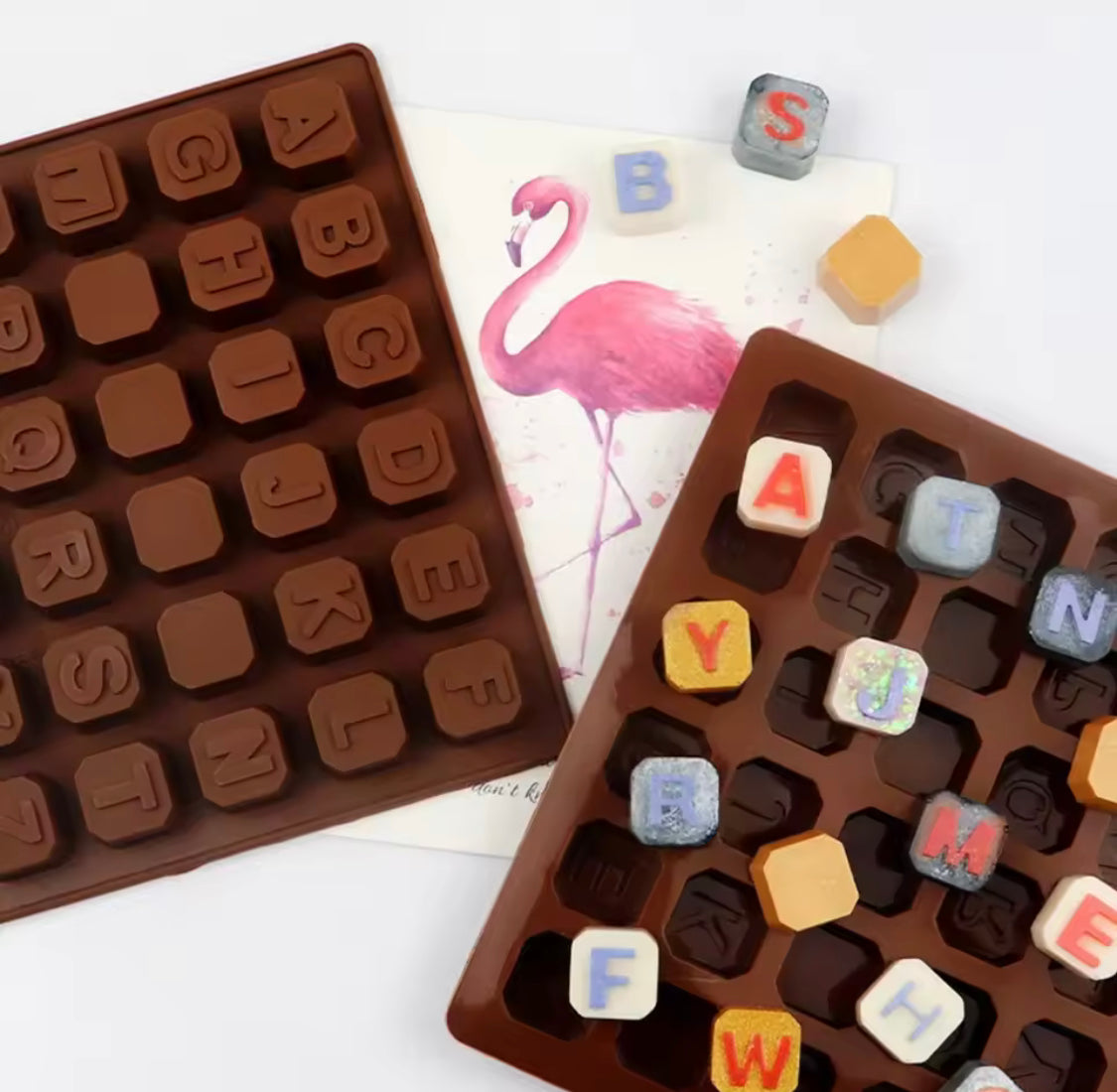 Silicone Alphabet Letters Shape Chocolate Mold, Chocolate Ice Cube Candy Maker Tray, Non Stick Cake Decoration Mold, Mini Alphabet Letters Shape Mold
