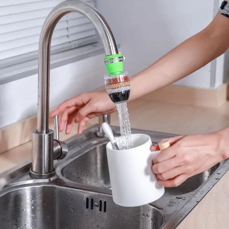 Water Purifier Tap, Water Filter Nozzle, Household Kitchen Home Carbon Faucet, Multi Layer Fine Faucet Filter, 6 Layer Faucet Filter, Universal Kitchen Faucet Water Tap Heads, Anti Spill Water Saving Water Filter for Kitchen Home Bathroom