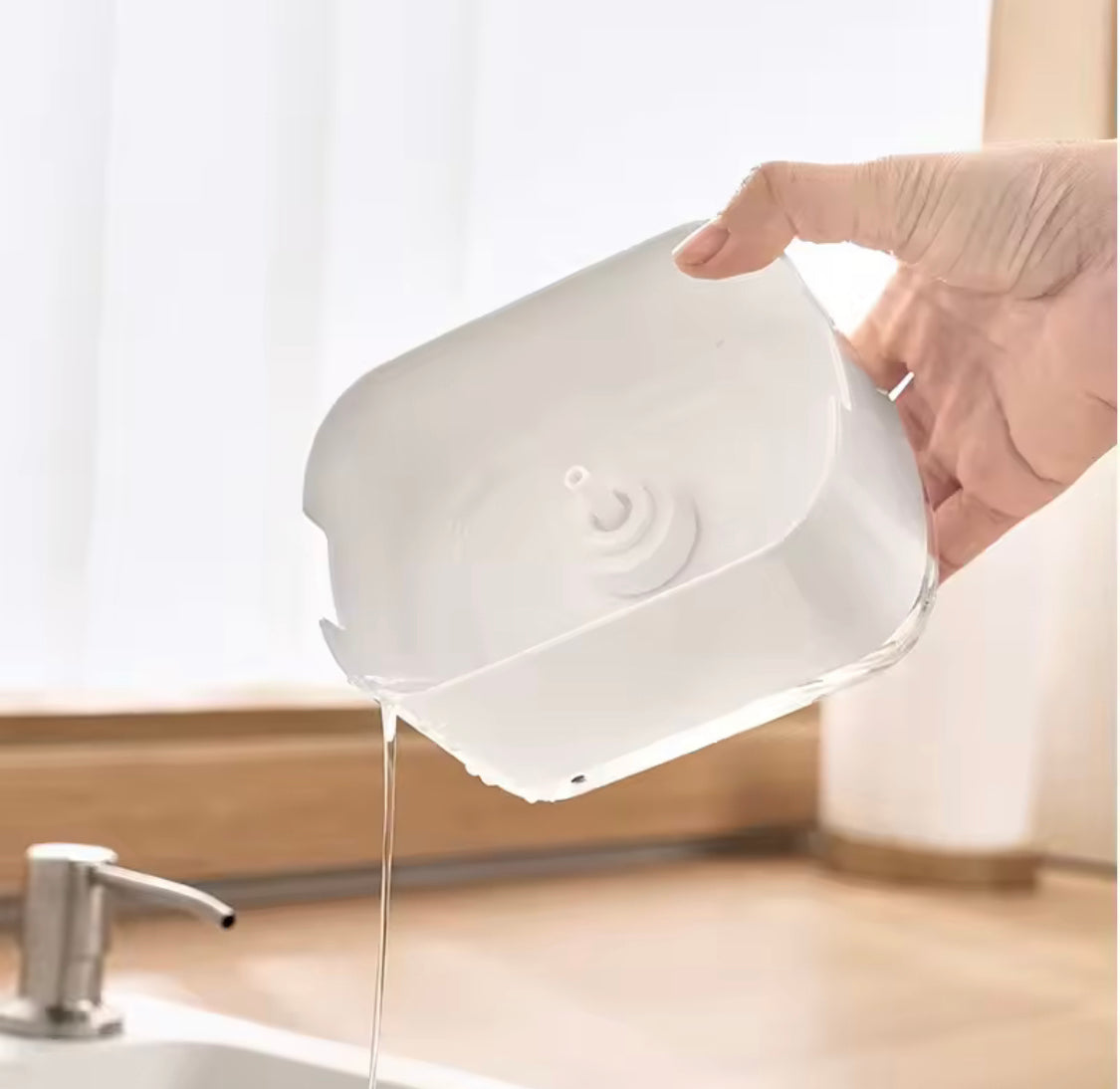 Manual Soap Dispenser With Sponge Holder, Kitchen Countertop Soap Dispenser Rack, Daily Wash Kitchen Caddy
