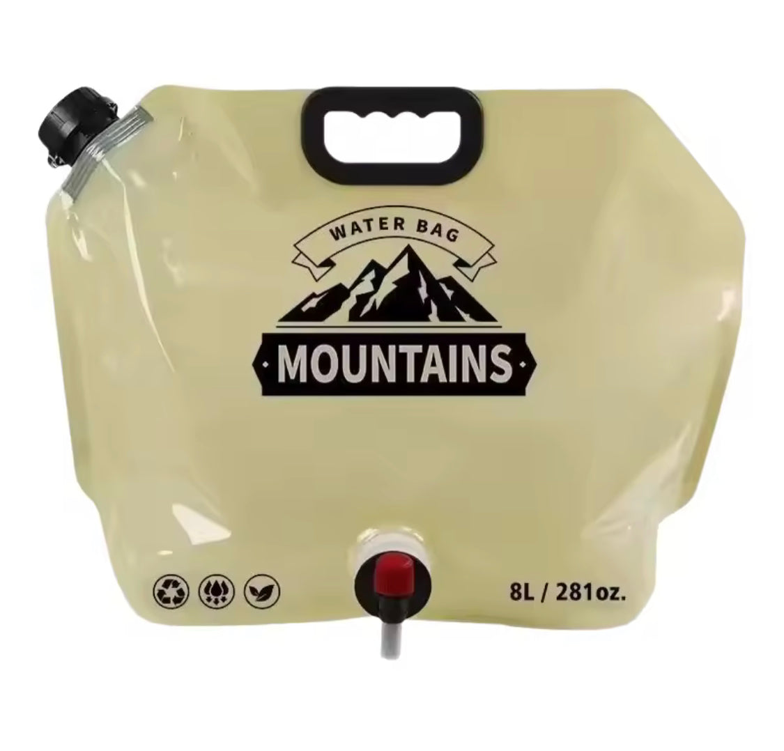 Foldable Water Bag With Faucet, Outdoor Camping Water Storage Pouch, Portable Water Container With Tap
