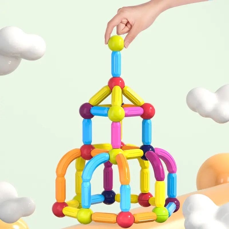 Magnetic Blocks Bar Toy, Magnetic Sticks & Balls Building Blocks Toys, Children's Magnetic Construction Set, Toddler Learning Sensory Toys for Kids, Learning Educational Stacking Toys for Kids