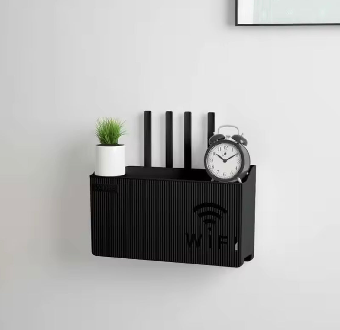 Wireless Wifi Router Shelf, Wall-mounted Cable Power Bracket Organizer, Router Wall Hanging Rack, Game Console Box, Self Adhesive Storage Rack, ABS Cable Organizer Box, Socket Power Cord Storage Shelf, Home Office Wall Organizer Management