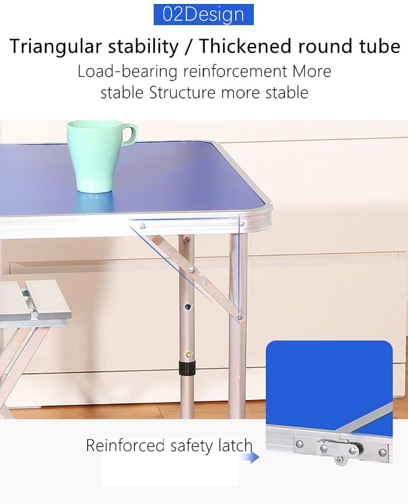 Adjustable Aluminum Folding Table, Lightweight Foldable Work Desk, Portable Indoor & Outdoor Utility Table, Foldable Picnic And Camping Table, Space Saving Folding Table