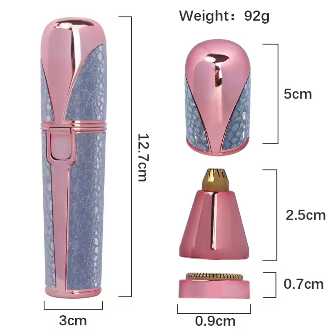 2 In1 Rechargeable Eyebrow Trimmer, Painless Facial Hair Removal Device, Battery Operated Eyebrow Trimmer