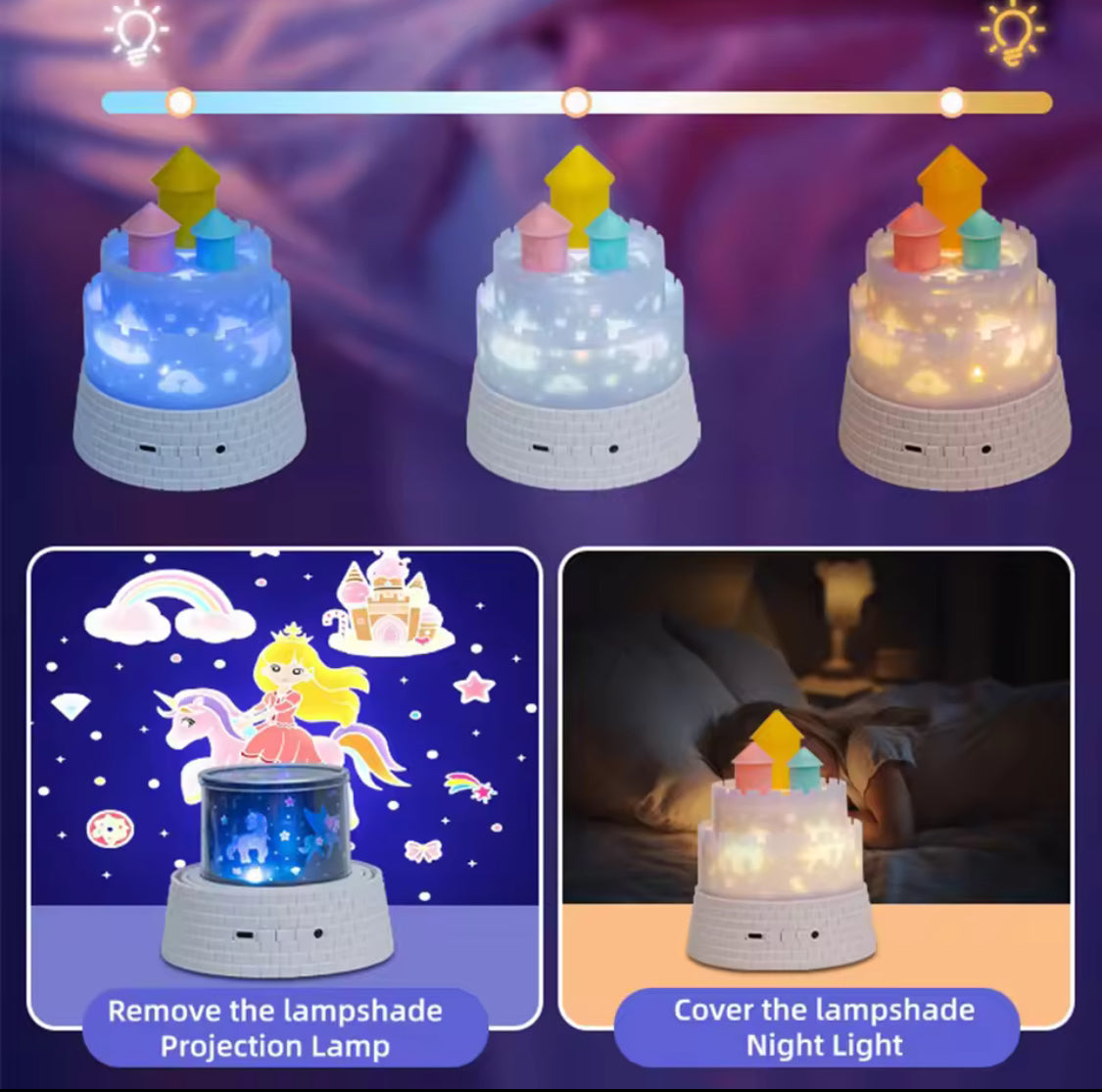 Kids Unicorn Castle Projector Lamp, Galaxy Star Remote Projector Light, Kids Room Decor LED Projector