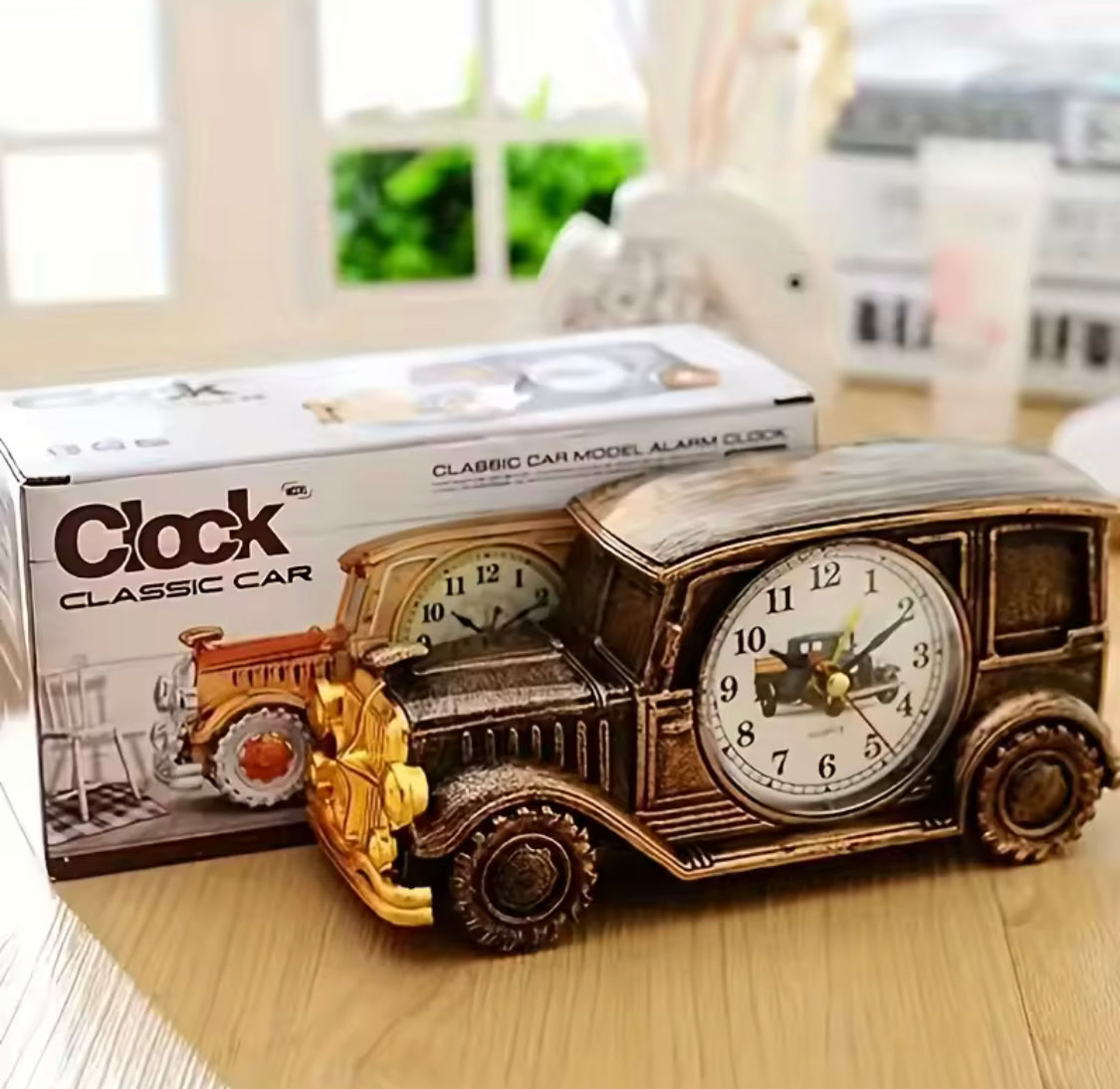 Retro Nostalgic Car Alarm Clock, Antique Engine Design Table Desk Decor, Antique Unique Classic Car Bedside Clock, Nostalgic Child Alarm Clock, Desktop Decor