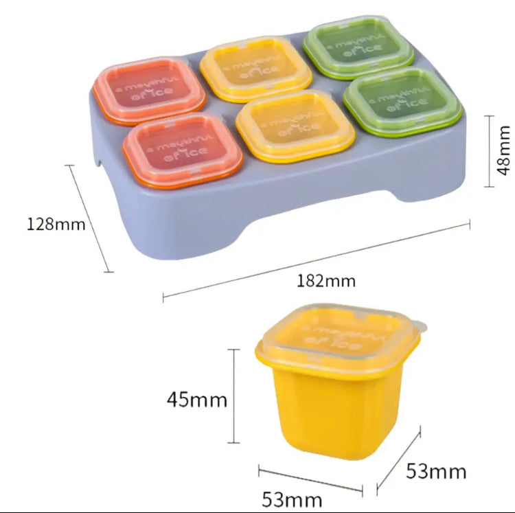 Reusable Ice Block Molds,
6 Grid Cube Tray, Square Ice Block Storage With Lid