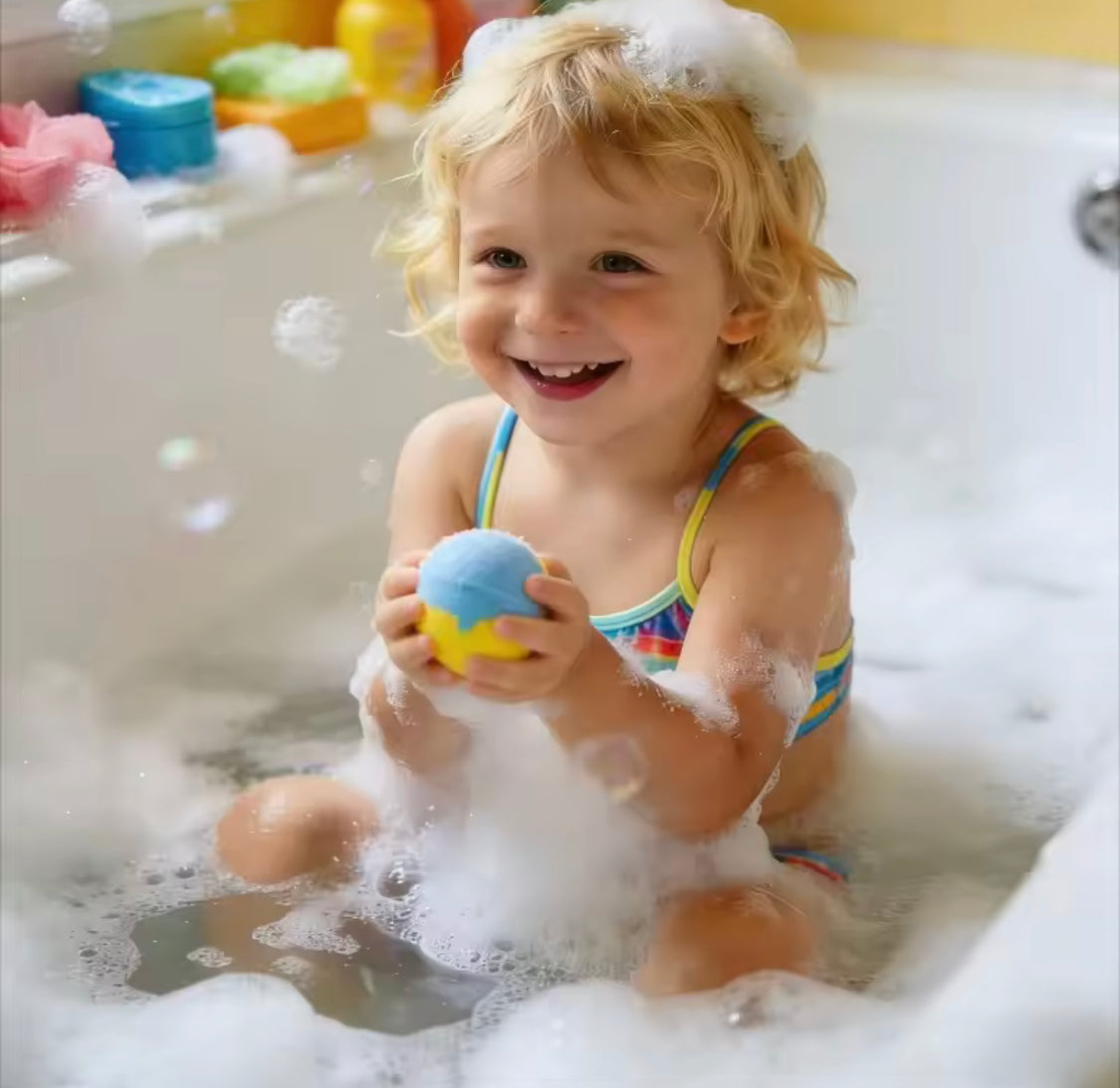 Kids Bubble Bath Balls Bomb Toy, Bubble Balls with Surprise Toys, Cleansing Body Bath Salt Balls