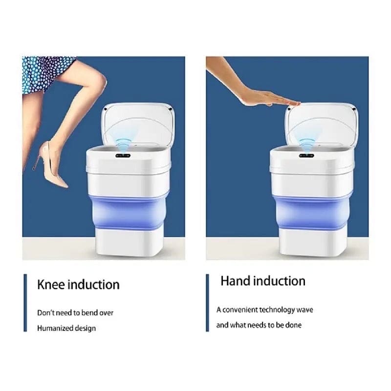 Smart Trash Can With Lid, Touchless Automatic Motion Sensor Trash Bin, Foldable Mini Trash Can, Collapsible Trash Bin, Creative Household Bathroom Garbage Storage Box, Waste Bin Garbage Can