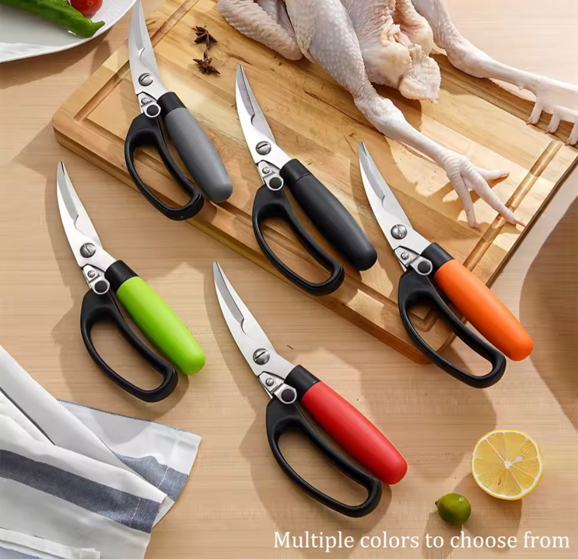 Effort Saving Spring Kitchen Shears, Multifunctional Meat Scissors, Heavy Duty Meat Poultry, Kitchen Cutting Tool