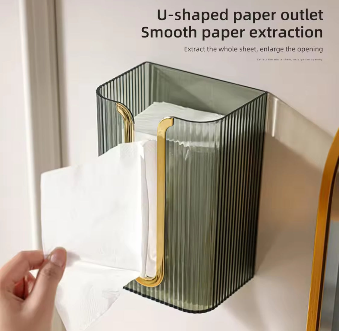 U Shape Transparent Tissue Box, Wall Mounted Acrylic Transparent Tissue Box, Table Napkin Holder, Bathroom Tissue Paper Dispenser