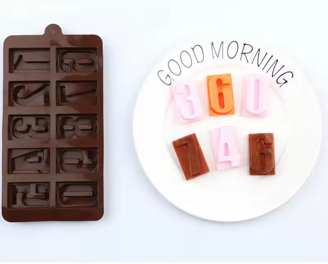 Silicone 3D Digital Numbers Chocolate Mold, 3D Silicone Numbers Molds, Cake Decorating Tools