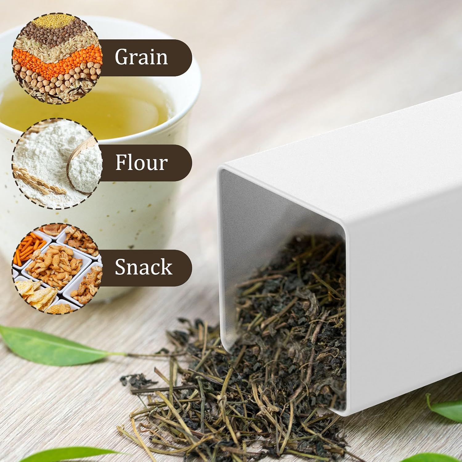 3Pcs Coffee Bean Storage With Bamboo Lid, Square Seasoning Box Organizer, Coffee Sugar Tea Storage Container Jars, Coffee Canister With Bamboo Lid, Set Of 3 Tea And Sugar Pot