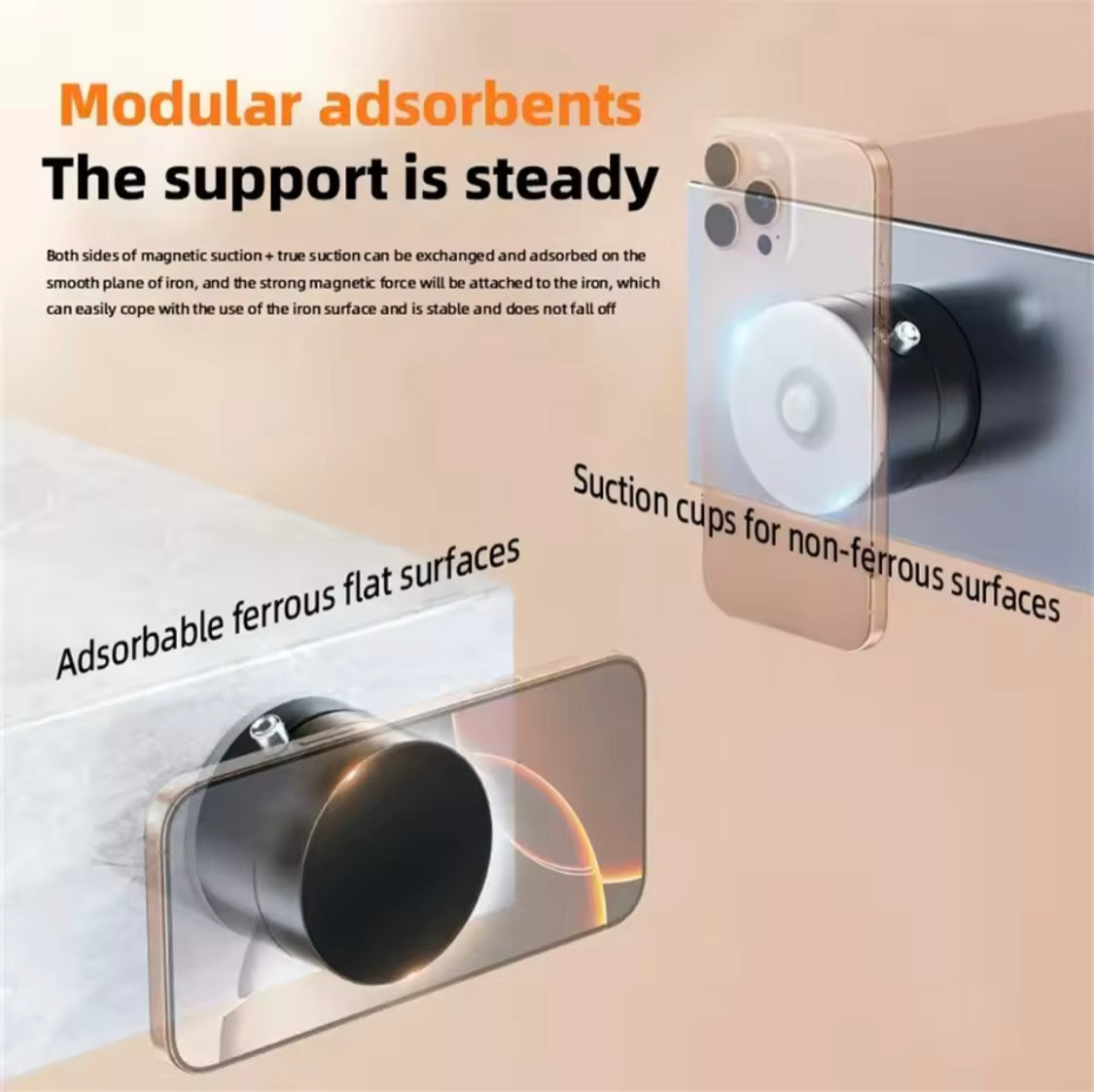 Universal Vacuum Magnetic Car Phone Holder, Dashboard Magnet Foldable Mobile Stand, Car Magnetic Phone Holder