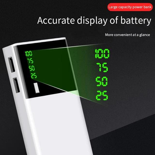 Smart Power Bank, 10000 mA High Capacity New Mobile Power Supply, Universal Mobile Power Bank, Digital Display Fast Charging Phone Charger Outdoor Portable External Battery for Mobile