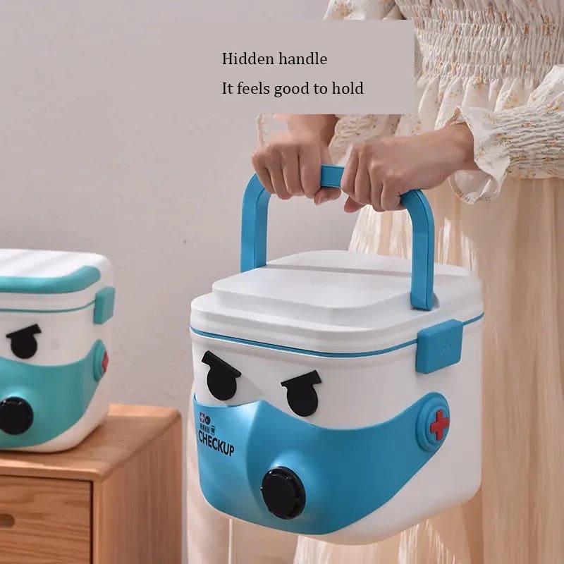 Mask Medicine Box, Small First Aid Kit Medicine Storage Box, Double Layer Medicine Holder, Emergency Medical Case, Portable Multifunctional Medicine Storage Box, Home Medicine Box, Multipurpose Craft Box Organizer For Medicine
