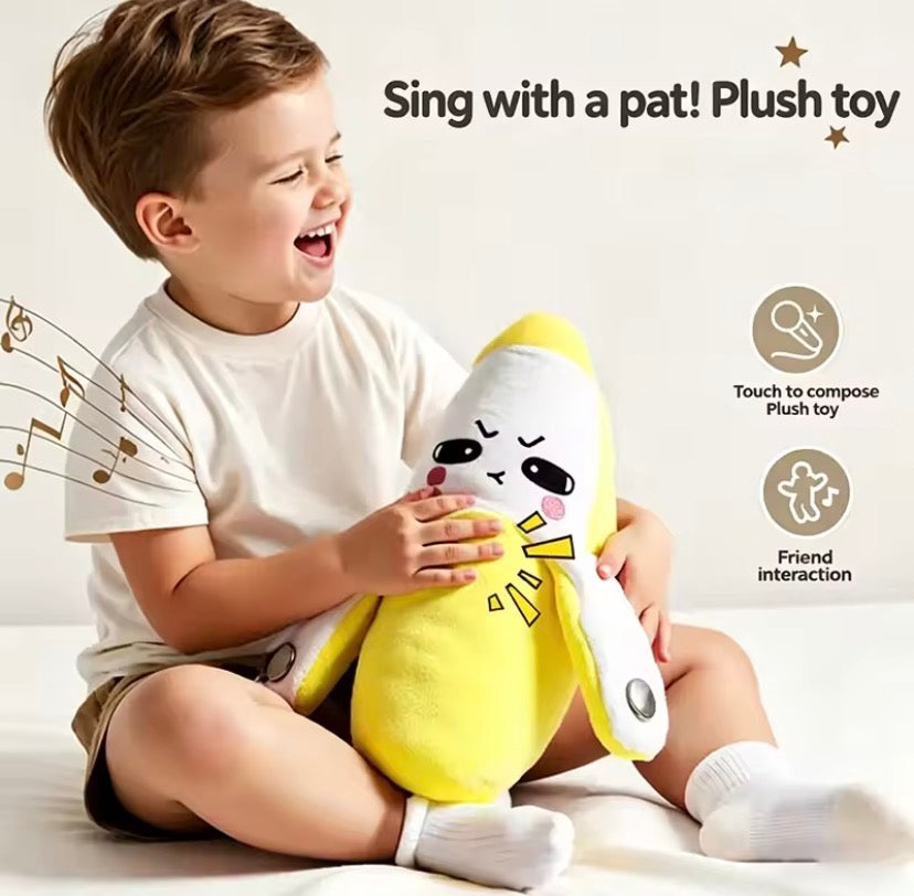 Musical Banana Plush Toy, Interactive Musical Sensory Toy, Musical Soft Children Plush Toy, Cute Motion Sensor Fruit Toy